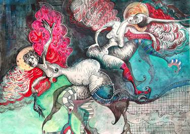 Original Expressionism Fantasy Paintings by Filomela Bucur