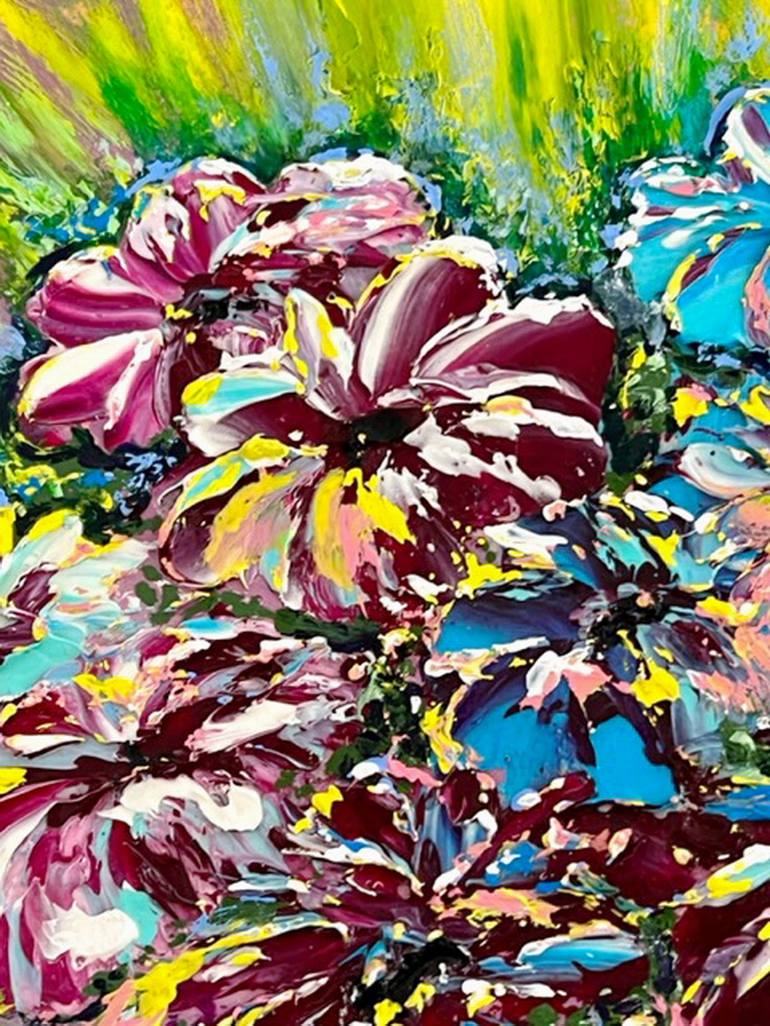 Original Abstract Expressionism Floral Painting by Vik Schroeder