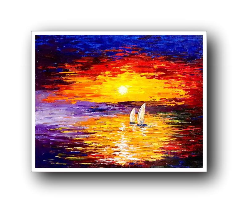 Original Impressionism Seascape Painting by Vik Schroeder