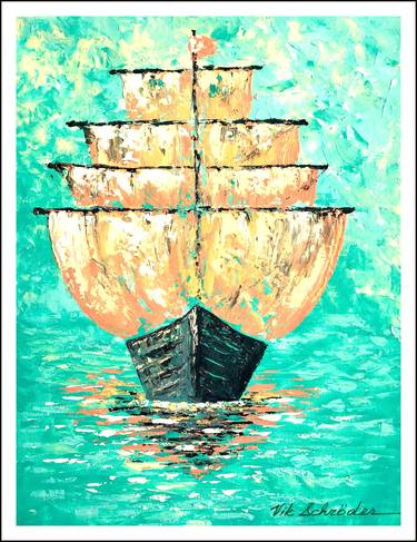 Print of Art Deco Sailboat Paintings by Vik Schroeder