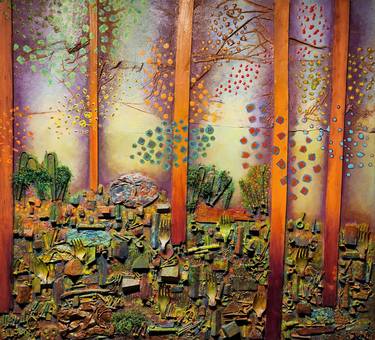 Print of Expressionism Landscape Collage by Keith Klabon