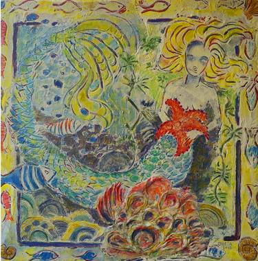 Original Expressionism Fish Painting by Greta Nebel