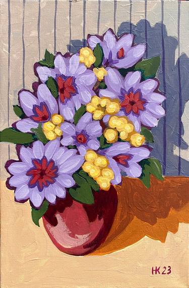 Original Art Deco Floral Paintings by Nataliia Kulikovska