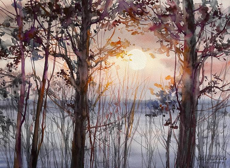 Print of Contemporary Landscape Paintings by Nataliia Kulikovska