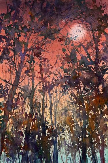 Original Abstract Expressionism Landscape Paintings by Nataliia Kulikovska