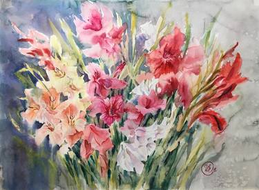 Print of Floral Paintings by Nataliia Kulikovska