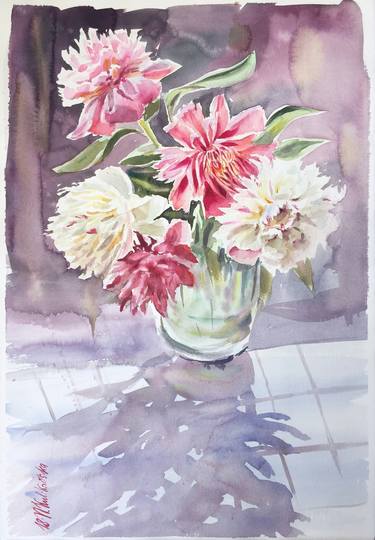 Print of Impressionism Floral Paintings by Nataliia Kulikovska