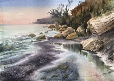 Print of Impressionism Seascape Paintings by Nataliia Kulikovska