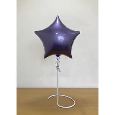 Purple star balloon with double stand thumb