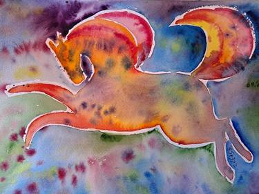 Original Abstract Horse Paintings by susan barackman