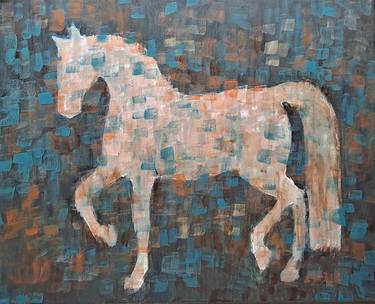 Abstract  Horse in Blue and Orange thumb