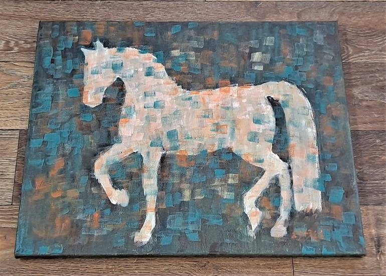 Original Abstract Horse Painting by susan barackman