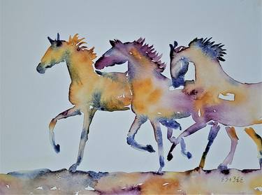 Original Abstract Horse Paintings by susan barackman