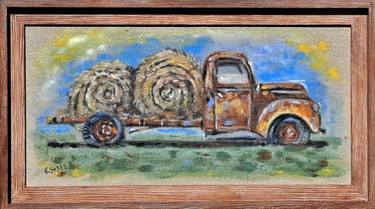 Rust and Gold-Old Ford Truck and Hay thumb