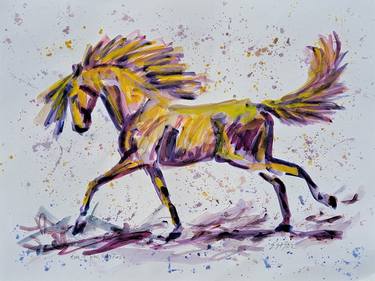 Horse In Yellow Purple and Red thumb