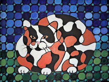 Calico Cat with Circles thumb