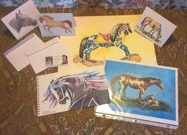 Specially Selected Group of Horse Art-originals-prints-notecards and more! thumb