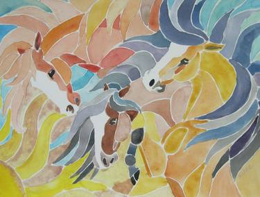 Original Abstract Horse Paintings by susan barackman