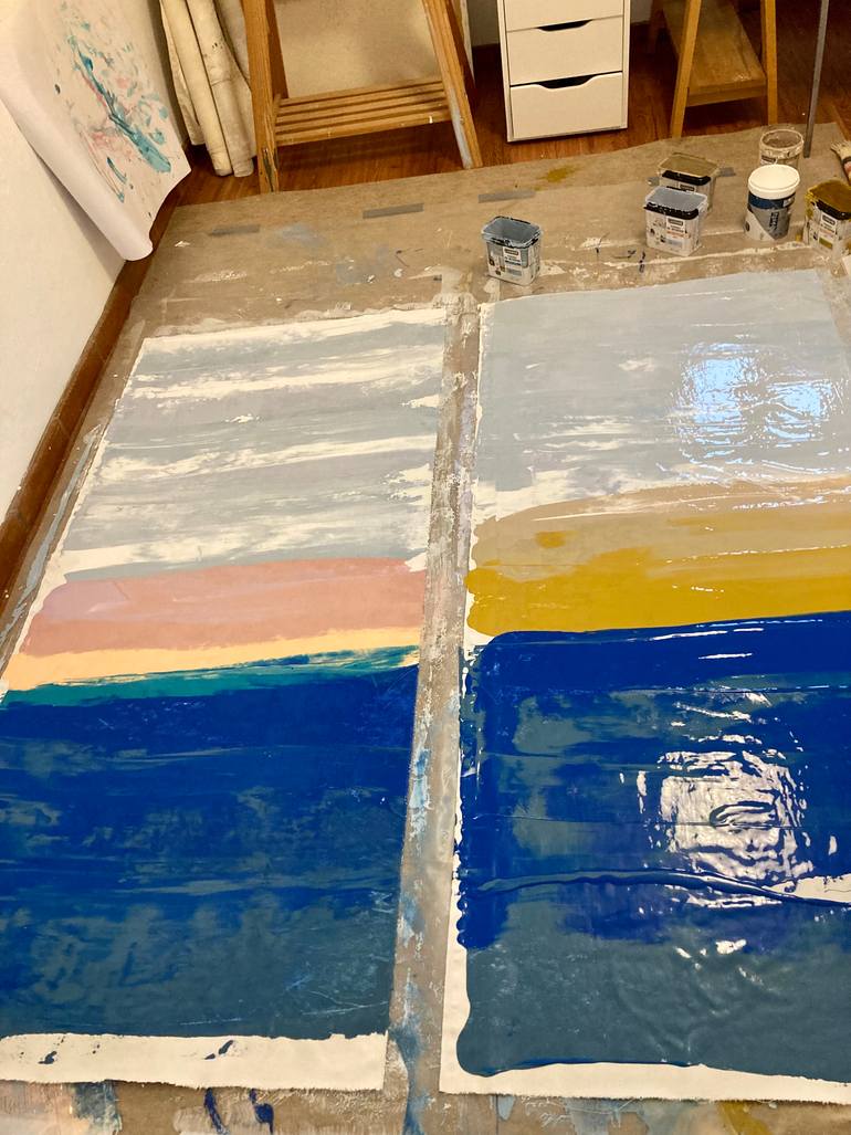 Original Abstract Beach Painting by Laura Rebelo
