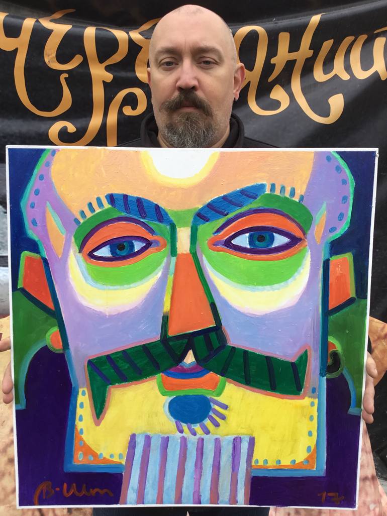 Original Abstract People Painting by Oleg Vinnik-Shtep