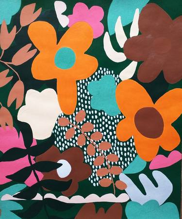 Original Abstract Expressionism Floral Paintings by Eva Cabrera