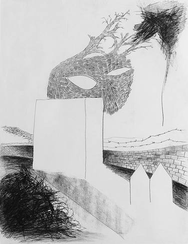 Original Surrealism Fantasy Drawing by Sándor Pálfï