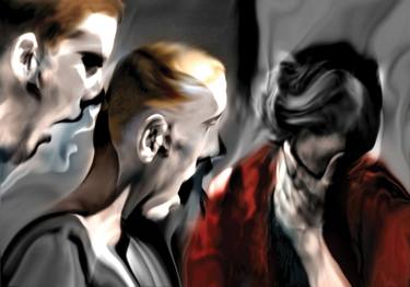 Original Expressionism People Mixed Media by Naikos A