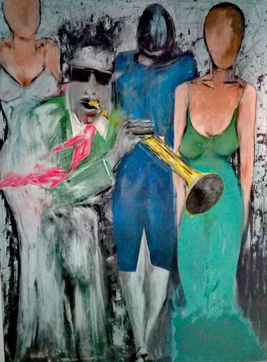 Original Figurative Music Paintings by Caterisano Mario Carmelo