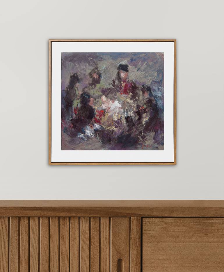 Original Impressionism Religion Painting by Mato Jurkovic