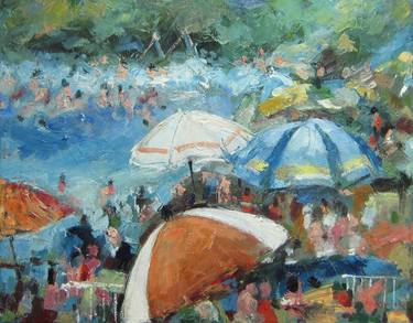 Original Impressionism Beach Paintings by Mato Jurkovic