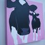 Two damn fine cows peering out from their perfect pink wonderland. The black and white of these bovine bad girls really pops out from that beautiful pastel pink.
This painting will arrive at your home well packaged, varnished and strung ready for a wall of your choosing.
Signed in the bottom right hand corner.
Also signed, titled and dated on the back.
40cm x 40cm.