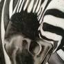 This watercolour of a zebra is painted on 140lb paper and is signed front and back.