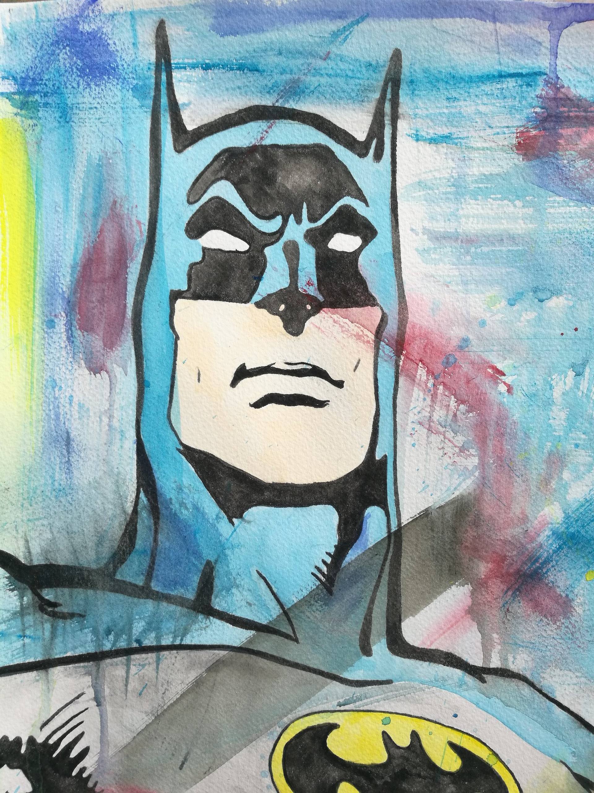 The Caped Crusader Painting by Steven Shaw | Saatchi Art