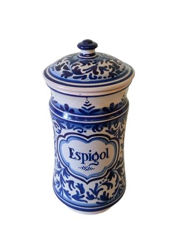Inspired with European ceramic pharmacy jar "de faixes i cintes" and "de influencia francesa", 18th Century. thumb