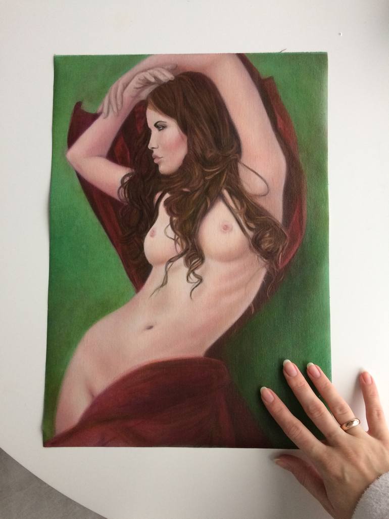 Original Figurative Nude Painting by Julija Zelezova