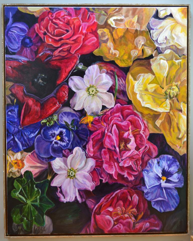 Original Figurative Floral Painting by Alex Ebdon