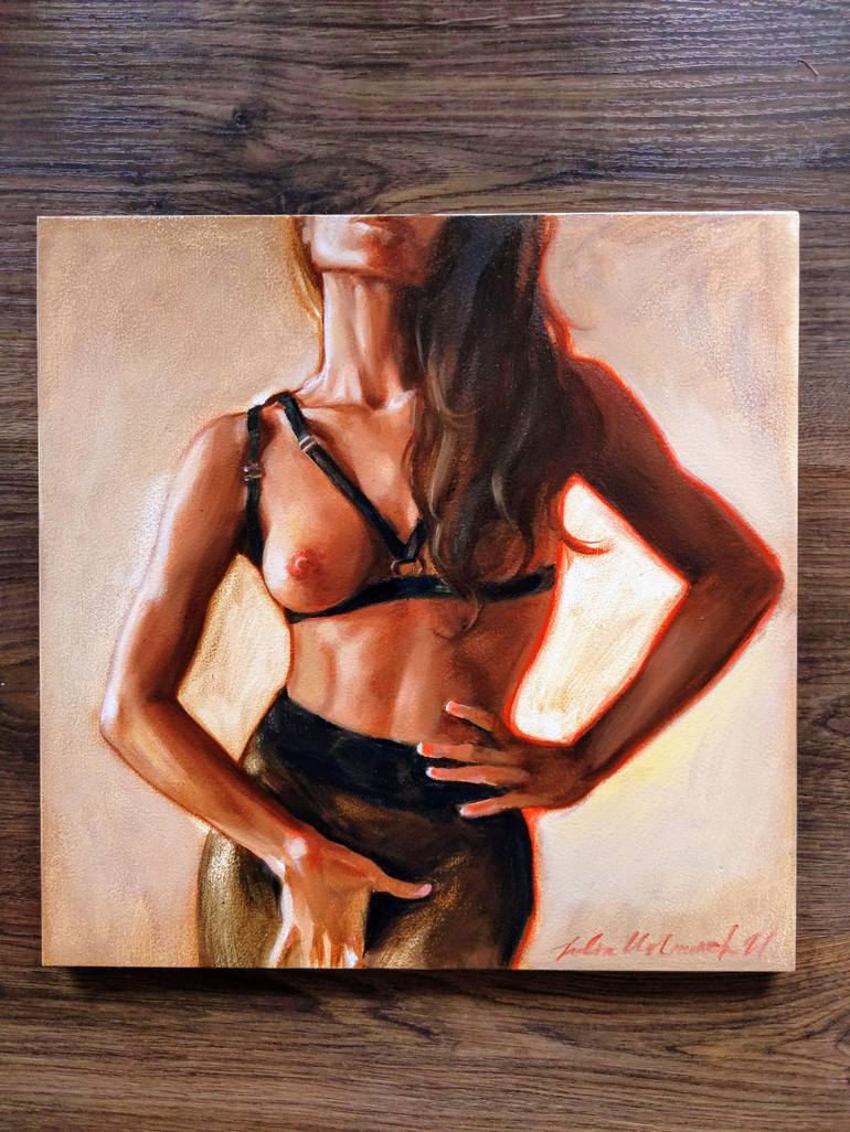 Original Figurative Erotic Painting by Julia Ustinovich