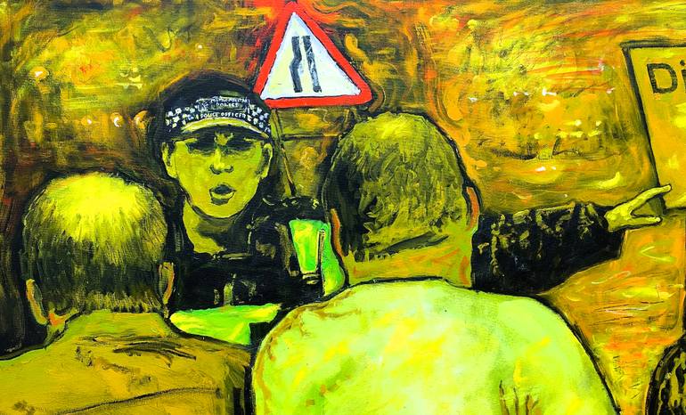 Original Documentary Politics Painting by Simon Hopkinson