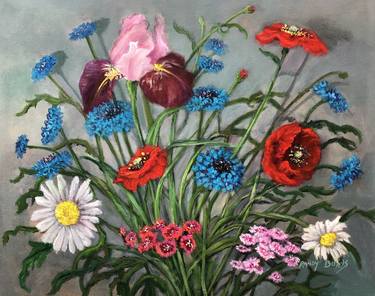 Original Fine Art Floral Paintings by Rand Burns