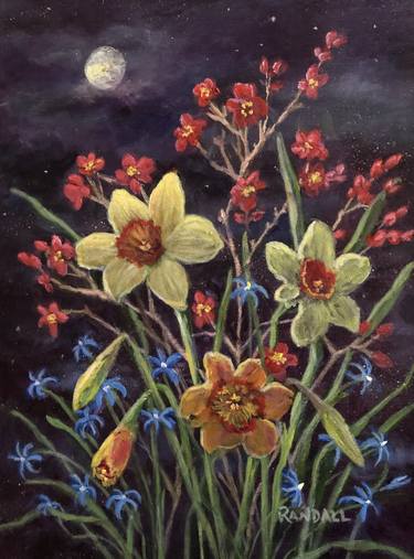 Print of Fine Art Floral Paintings by Rand Burns