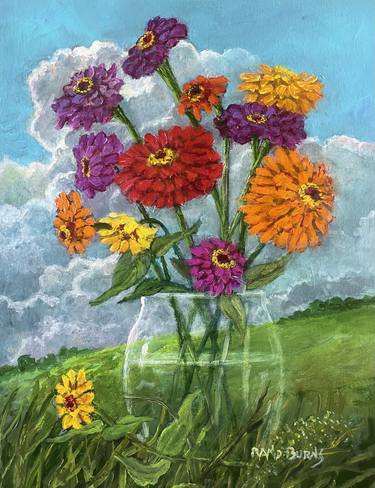 Original Fine Art Floral Paintings by Rand Burns