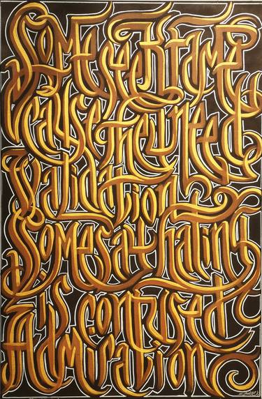 Original Art Deco Calligraphy Paintings by San Mrjuice Sweet