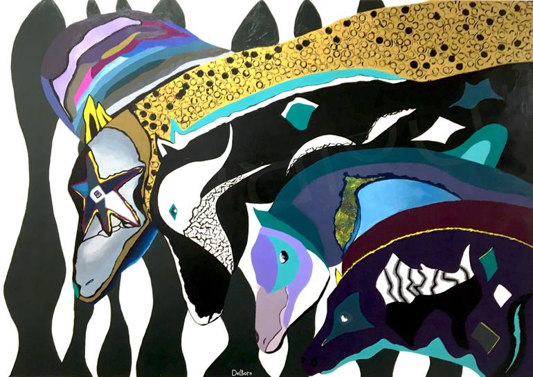 Original Modern Animal Paintings by Del Born