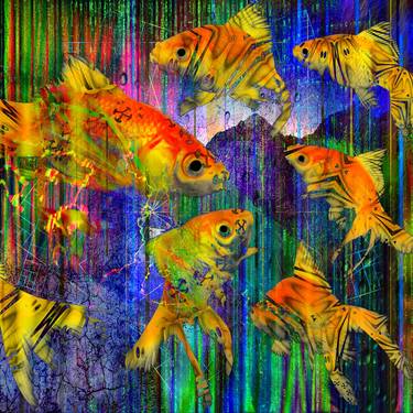 Print of Abstract Fish Digital by Colin Fleming