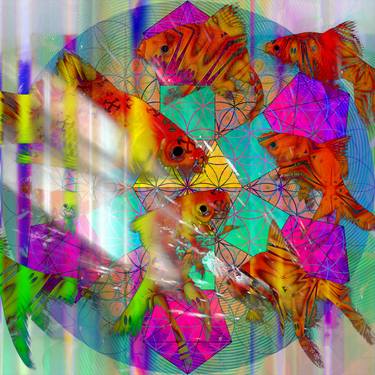 Print of Abstract Fish Digital by Colin Fleming