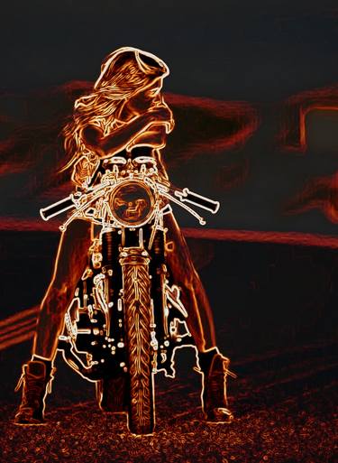 Print of Expressionism Motorcycle Mixed Media by Michael Todd