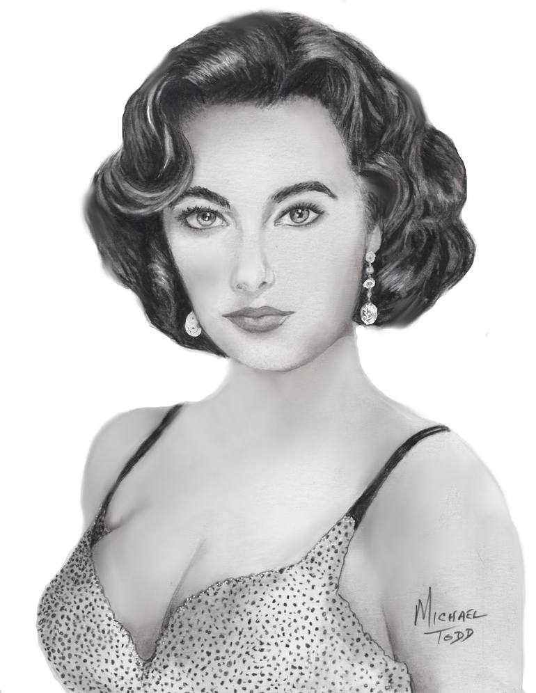 お買い得商店街 ELIZABETH TAYLOR Art Saatchi | Todd Michael by Drawing 絵画