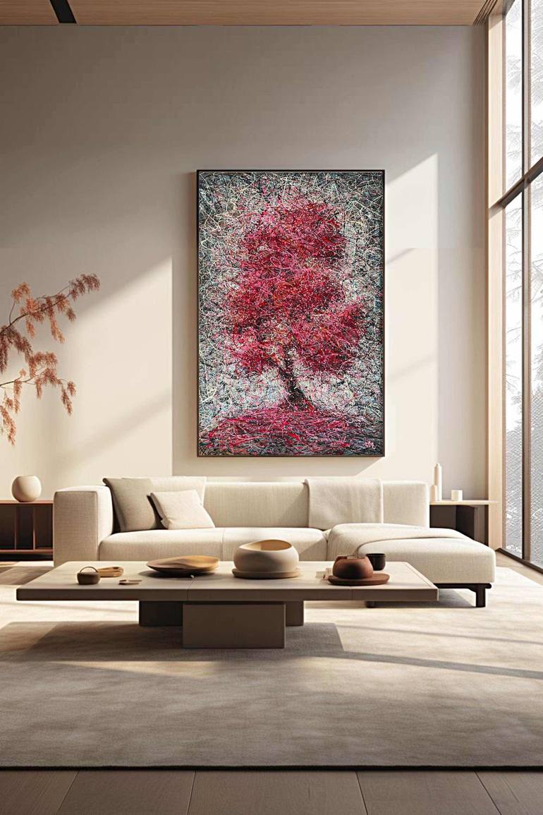 Original Impressionism Tree Painting by Nadin Antoniuk
