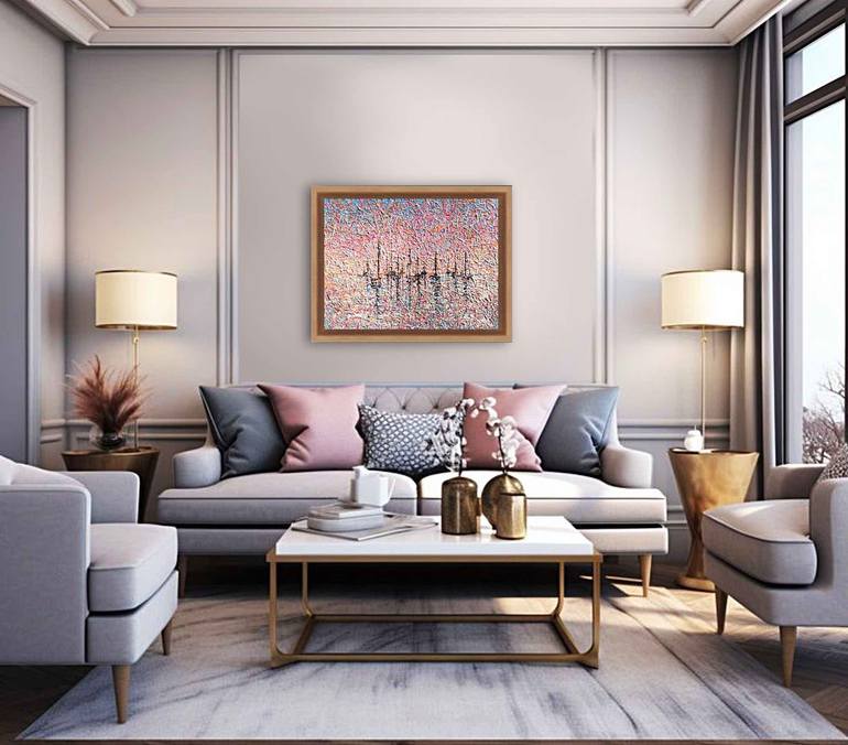 Original Impressionism Boat Painting by Nadiia Antoniuk