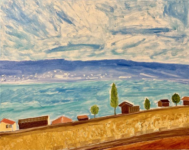 Original Landscape Painting by Kat X | Contemporary Art on Canvas | On the Way to Geneve